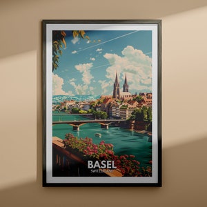 Basel Druck - Basel Reiseplakat / Kunst Wand Kunst Druck / Die Schweiz / Einzigartiges Stadt Poster / Die Schweiz