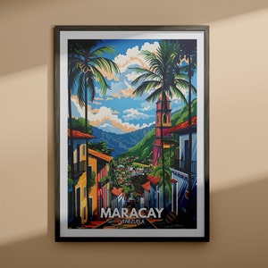 Stampa Maracay - Poster di viaggio Maracay / Stampa d'arte murale Venezuela / Arredamento per la casa Venezuela / Arredamento d'arte murale di viaggio / Poster della città unica