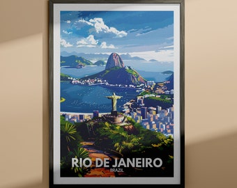 Rio De Janeiro print - Rio De Janeiro travel poster / Brazil wall art print / Brazil home decor / Travel wall art poster / Unique city print