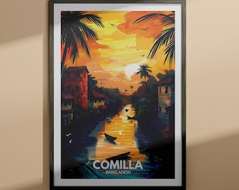 Impresión de Comilla - Cartel de viaje de Comilla / Impresión de arte mural de Bangladesh / Decoración del hogar de Bangladesh / Decoración de arte de pared de viaje / Cartel único de la ciudad