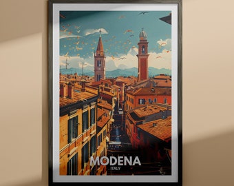 Modena Druck - Modena Reise Poster / Italien Wand Kunst Poster / Italien Wohnkultur / Einzigartige Stadt Poster