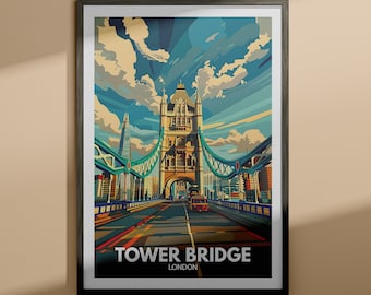 Tower Bridge print - Tower Bridge travel poster / London wall art print / London home decor / Travel wall art poster / Unique city print