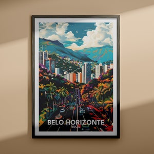 Belo Horizonte Druck - Belo Horizonte Reise Poster / Brasilien Wand Kunst Poster / Brasilien Wohnkultur / Einzigartige Stadt Poster