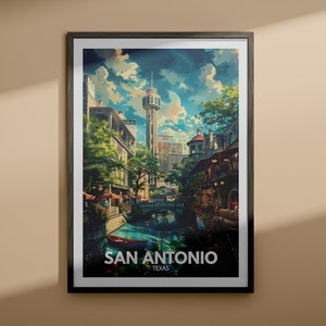 San Antanio print -  San Antanio poster / Texas wall art print / United States travel home decor / USA city poster