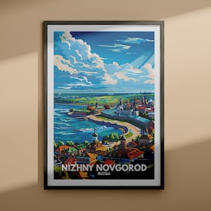 Nizhny Novgorod print - Nizhny Novgorod travel poster / Russia wall art print / Russia home decor / Travel wall poster / Unique city print