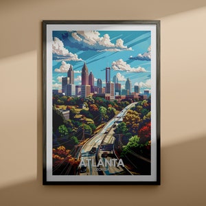 Atlanta print - Atlanta travel poster / Georgia wall art print / United States travel home decor / USA city poster