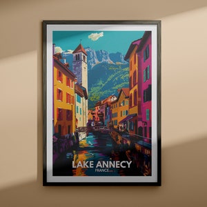Impresión de Annecy - Cartel del lago Annecy / Arte del lago de Francia / Cartel de viaje de Francia / Impresiones de la naturaleza