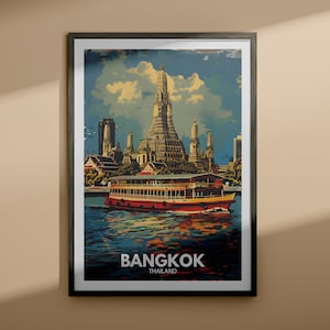 Bangkok print - Bangkok travel poster / Thailand wall art print / Thailand home decor / Travel wall art decor / Unique city poster
