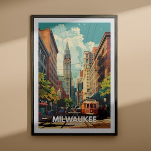 Impressão artística de Milwaukee - pôster de viagem de Milwaukee / impressão artística de parede de Wisconsin / decoração de casa de viagem nos Estados Unidos / pôster da cidade dos EUA