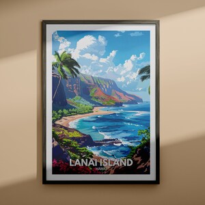 Impression Lanai - Poster Lanai Island / Art de l'île d'Hawaï / Poster de voyage à Hawaï / Impressions nature