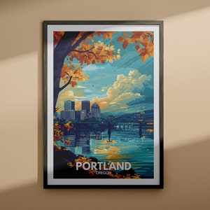 Stampa Portland - Poster Portland / stampa artistica da parete Oregon / arredamento per la casa da viaggio negli Stati Uniti / poster della città USA