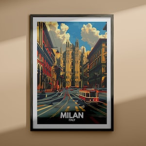 Milan print - Milan travel poster / Italy wall art print / Italy home decor / Travel wall art poster / Unique city print