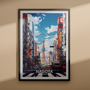 Nagoya Print - Nagoya Reise Poster / Japan Wand Kunst Poster / Japan Wohnkultur / Einzigartige Stadt Poster