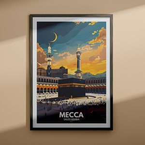 Mekka Print - Mekka Reise Poster / Saudi-Arabien Wand Kunst Druck / Saudi-Arabien Wohnkultur / Reise Wand Kunst Dekor / Einzigartiges Stadt Poster