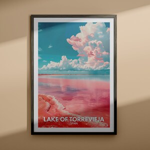Impresión de Torrevieja - Cartel del lago de Torrevieja / Arte del lago de España / Cartel de viaje de España / Impresiones de la naturaleza