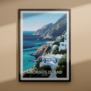 Amorgos Island Reise Poster - Amorgos Island Reise Poster / Griechenland Reise Wand Kunst Druck / Housewarming Geschenk / Stadt Wand Dekor Poster / Kunst Geschenke