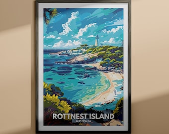 Rottnest print - Rottnest Island poster / Australia island art / Australia travel poster / Nature prints
