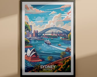 Sydney Kunstdruck - Sydney Reiseplakat / Australien Wand Kunst Druck / Australien Wohnkultur / Einzigartige Stadt Poster