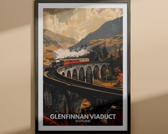 Glenfinnan Viaduct print - Glenfinnan Viaduct travel poster / Scotland wall art print / Scotland home decor / Travel wall art decor