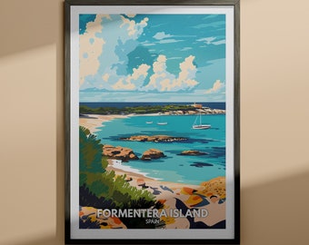 Formentera print - Formentera Island poster / Spain island art / Spain travel poster / Nature prints