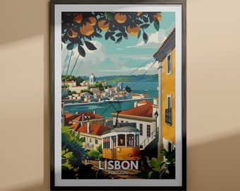 Lissabon Kunstdruck - Lissabon Reiseplakat / Portugal Wand Kunst Druck / Portugal Wohnkultur / Einzigartige Stadt Poster