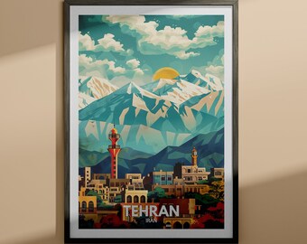 Tehran art print - Tehran travel poster / Iran wall art print / Iran home decor / Travel wall art decor / Unique city poster