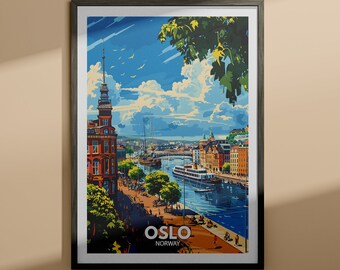 Oslo art print - Oslo travel poster / Norway wall art print / Norway home decor / Travel wall art decor / Unique city poster