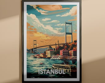 イスタンブールのアートプリント - イスタンブールの旅行ポスター / トルコの壁掛けプリント / トルコのホームデコレーション / 旅行の壁掛けアートポスター / ユニークな都市のプリント