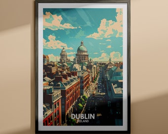 Dublin print - Dublin travel poster / Ireland wall art print / Ireland home decor / Travel wall art decor / Unique city poster