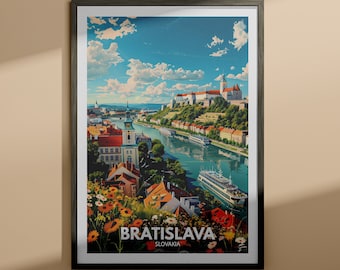 Bratislava print - Bratislava travel poster / Slovakia wall art print / Slovakia home decor / Travel wall decor / Unique city poster