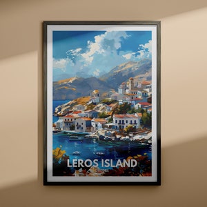 Leros Island Poster - Leros Wandposter / Griechenland Wandbild / Griechische Insel Kunst / Griechisches Wanddekor Poster / Kunstgeschenke