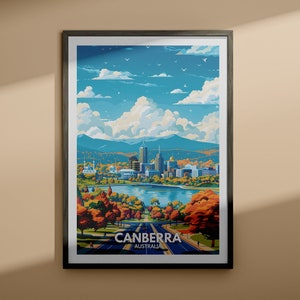 Canberra print - Canberra travel poster / Australia wall art print / Australia home decor / Travel wall art decor / Unique city poster