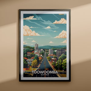 Toowoomba Druck - Toowoomba Reiseplakat / Australien Wand Kunst / Australien Wohnkultur / Einzigartiges Stadt Poster