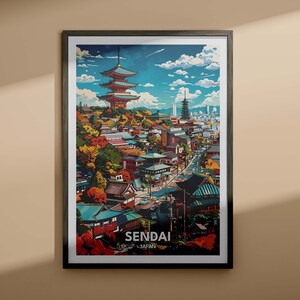 Senden - Japan Wand Kunst / Japan Wand Kunst / Japan Dekor / Einzigartige Stadt Poster / Reise Wand Kunst Poster