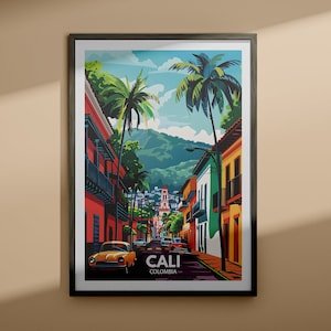 Impression d'art de Cali - Affiche de voyage de Cali / Impression d'art mural Colombie / Décoration d'intérieur Colombie / Déco d'art mural de voyage / Poster unique de la ville