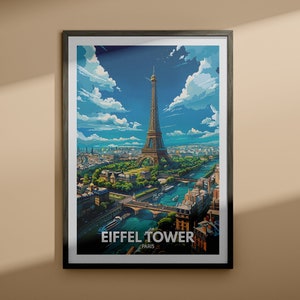 Eiffel Tower print - Eiffel Tower travel poster / Paris wall art print / Paris home decor / Europe wall arts / EU Landmarks