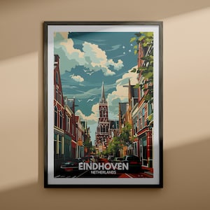 Impresión de Eindhoven - Cartel de viaje de Eindhoven / Impresión de arte mural de los Países Bajos / Decoración del hogar de los Países Bajos / Decoración de arte de la pared de viaje / Cartel único de la ciudad