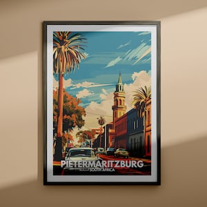 Pietermaritzburg print - Pietermaritzburg travel poster / South Africa wall art print / South Africa home decor / Travel wall art decor
