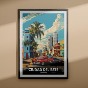 Ciudad Del Este print - Ciudad Del Este travel poster / Paraguay wall art print / Paraguay home decor / Travel art decor /Unique city poster