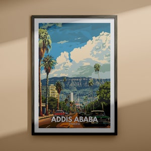 Addis Ababa print - Addis Ababa travel poster / Ethiopia wall art print / Ethiopia home decor / Travel wall art decor / Unique city poster