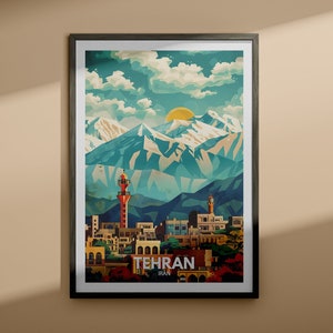 Tehran art print - Tehran travel poster / Iran wall art print / Iran home decor / Travel wall art decor / Unique city poster