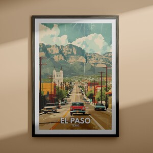 El Paso print - El Paso travel poster / Texas wall art print / United States travel home decor / USA city poster