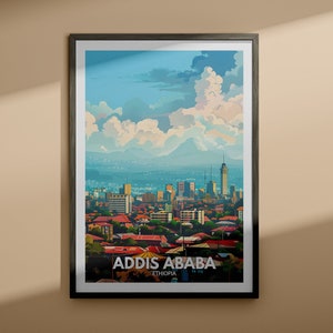 Addis Ababa art print - Addis Ababa travel poster / Ethiopia wall art print / Ethiopia home decor / Travel wall decor / Unique city poster