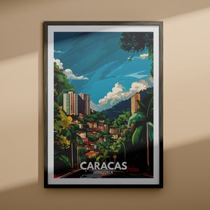 Caracas print - Caracas travel poster / Venezuela wall art print / Venezuela home decor / Travel wall art decor / Unique city poster