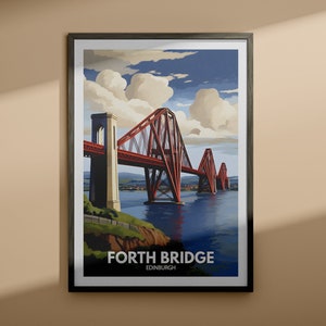 Forth Bridge print - Forth Bridge travel poster / Edinburgh wall art print / Edinburgh home decor / Travel wall art decor /Unique city print