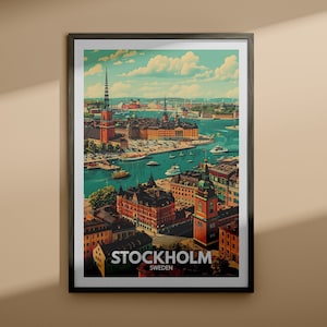 Stockholm art print - Stockholm travel poster / Sweden wall art print / Sweden home decor / Travel wall art decor / Unique city poster
