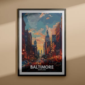 Baltimore print - Baltimore travel poster / Maryland wall art print / United States travel home decor / USA city poster
