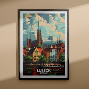 Lübeck Druck - Lübeck Reise Poster / Deutschland Wand Kunst Druck / Deutschland Wohnkultur / Einzigartiges Stadt Poster