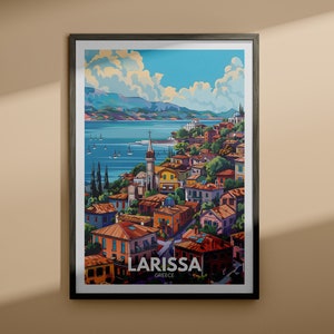 Larissa Print - Larissa Reise Poster / Griechenland Reise Wand Kunst / Housewarming Geschenk / City Wand Dekor Poster -0010