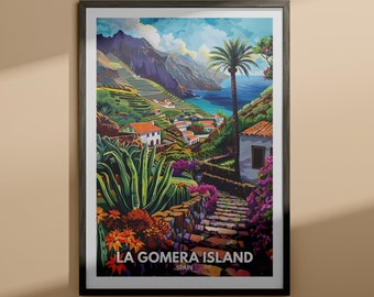 Impresión de La Gomera - Cartel de la isla de La Gomera / Arte de la isla de España / Cartel de viaje de España / Impresiones de la naturaleza